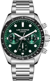 Lee Cooper Men's  Multifunction Watch Dark Green Dial With Silver Metal Band,LC08215.370